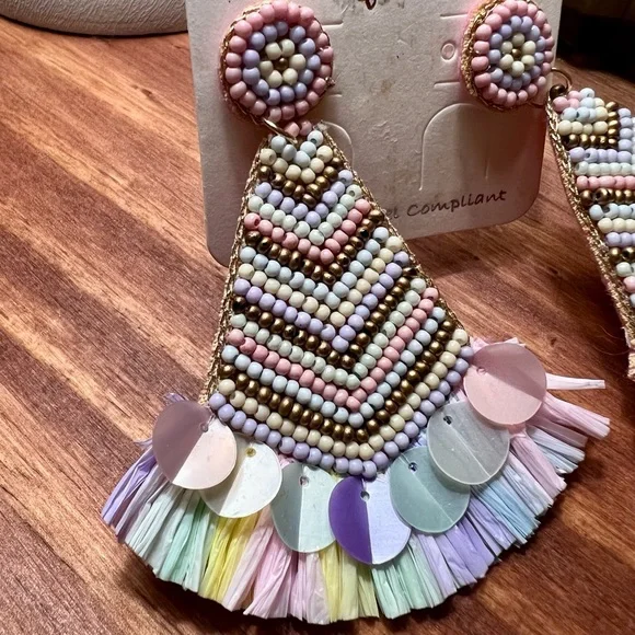 Fun Pastel Piñata Party Earrings - Picture 4 of 8